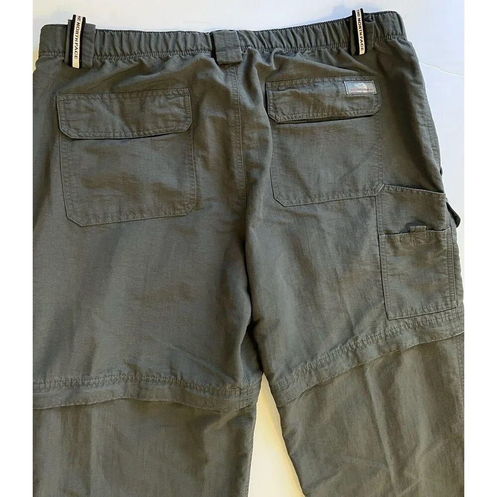 The North Face Y2K Mens Gray Belted Pants L Utility Pockets Adjustable Waist